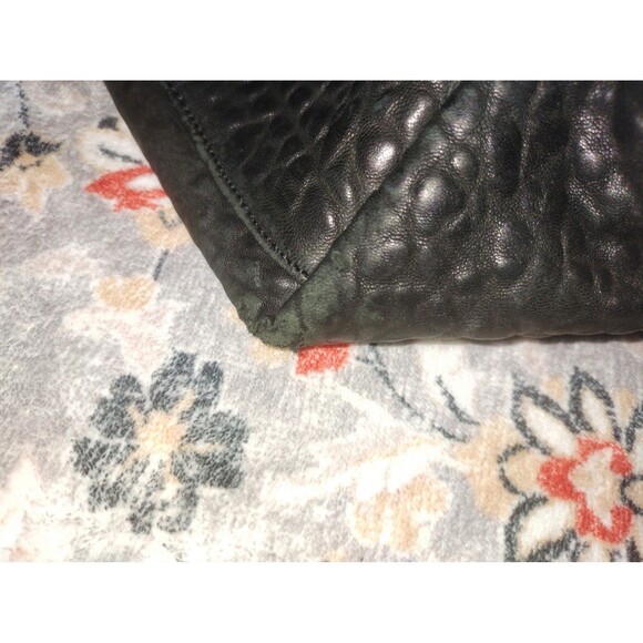 H&M Black XL Genuine Leather Hobo Handbag w/Silvertone Hardware - Picture 6 of 11